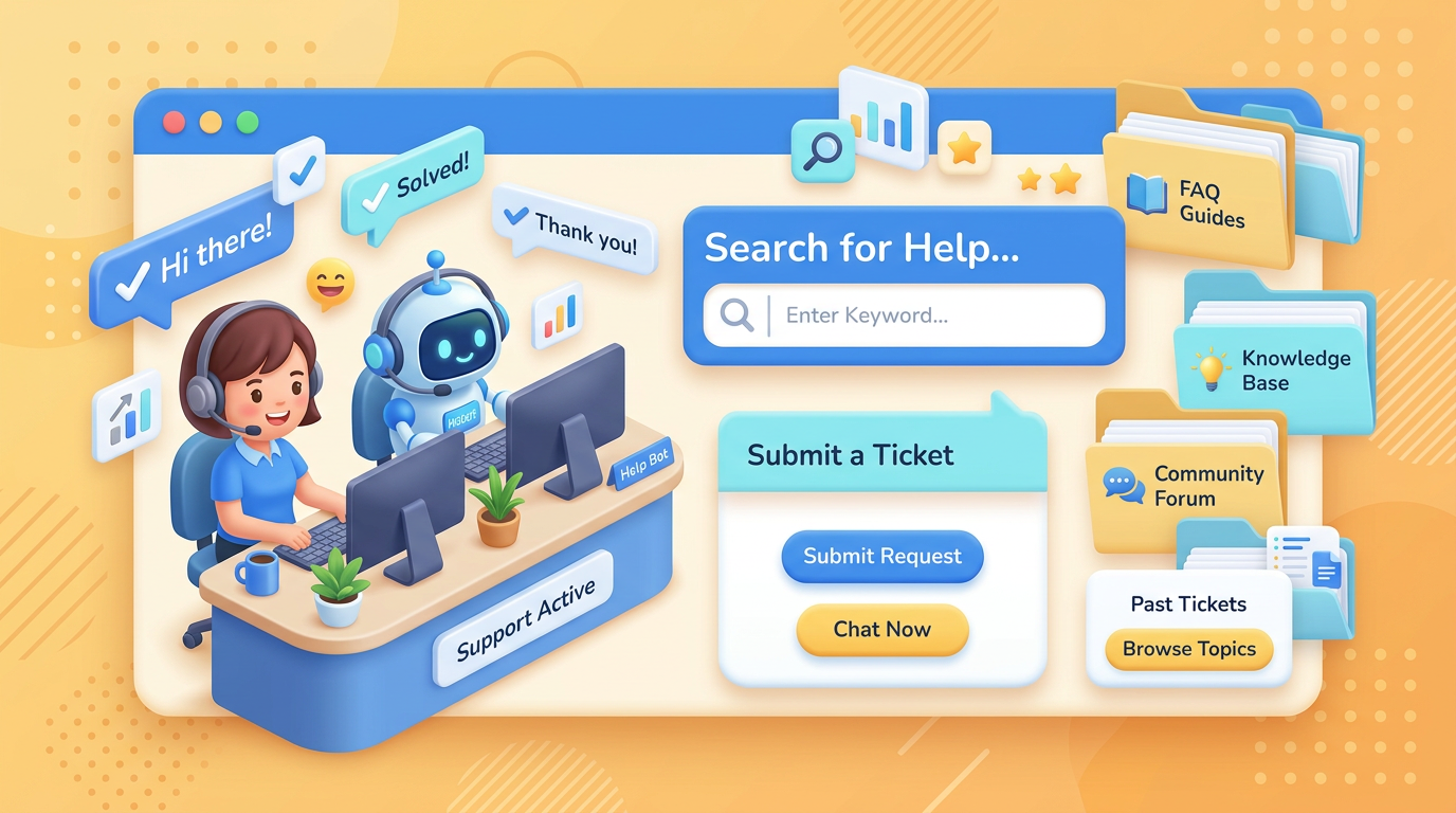 Tvrwion Cartoon Help Desk Site Interface Preview